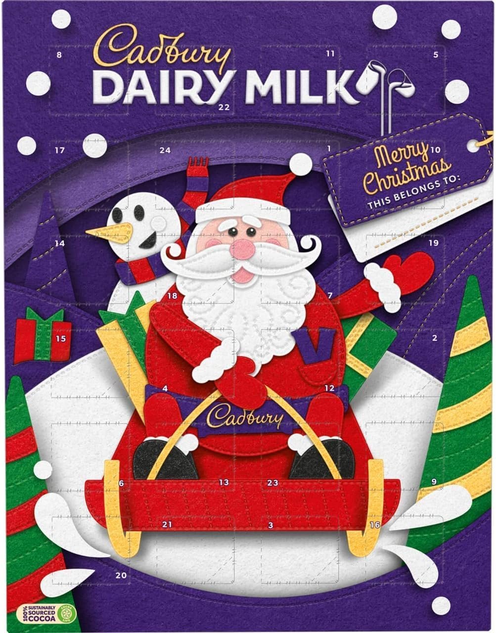 Cadbury Dairy Milk Chocolate Advent Calendar 90g（pack of 2）