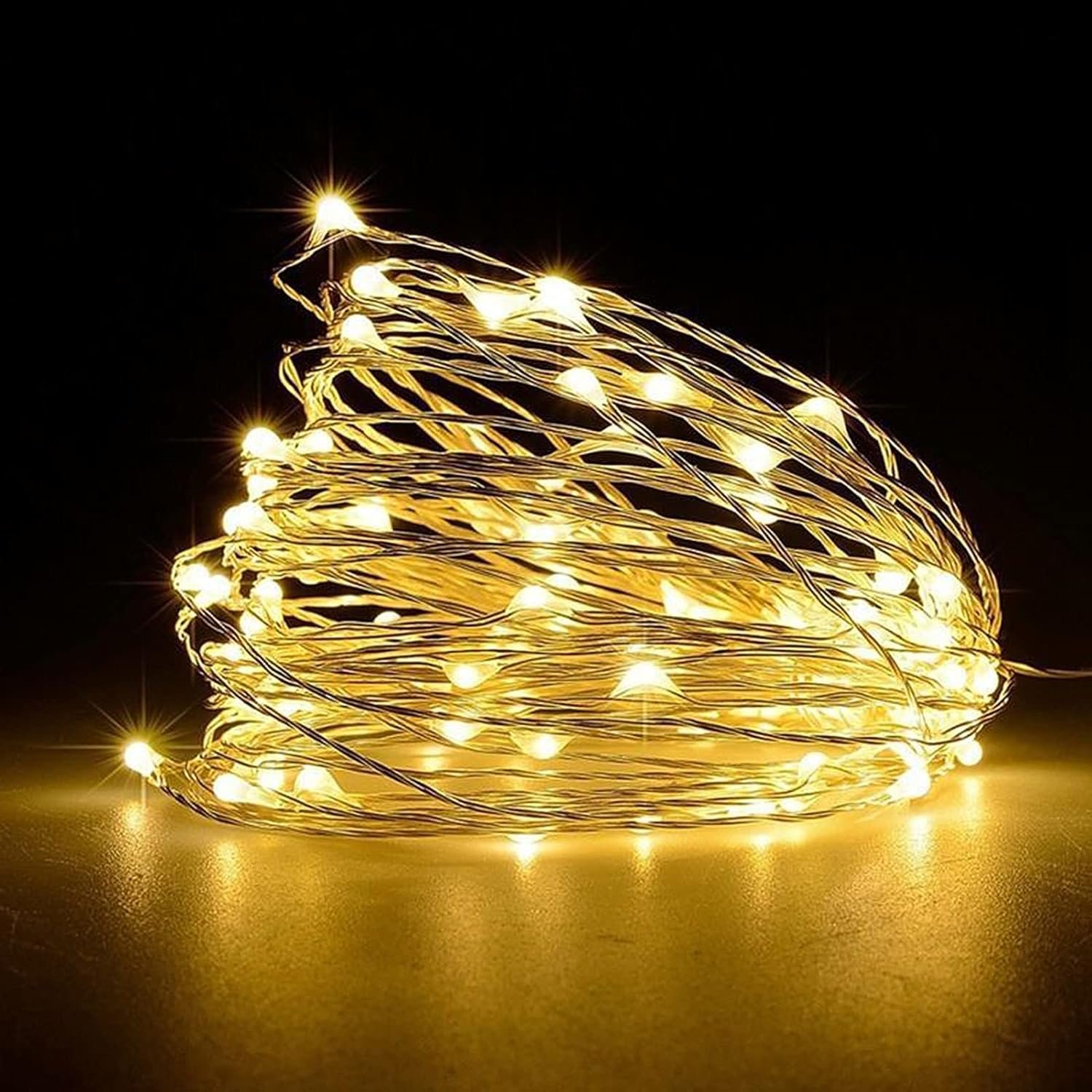 Jsdoin Fairy Lights, 50 LED Battery Operated String Lights Copper Wire Light for Indoor Outdoor Lighting, Bedroom, Wedding Decor, Party, Christmas, Tree Decoration(5M/16ft,WarmWhite) [Energy Class A]